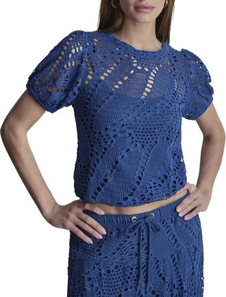 DKNY Crochet Leaf Top