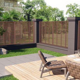 vidaXL Valla De Lamas Wpc Marr&oacute;n 180x180 Cm Vidaxl