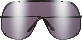 Rick Owens Shied Sunglasses in Blk Temple/blk Lens at Nordstrom