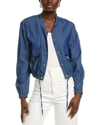 Ellen Tracy Cropped Bomber Shirt