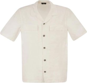 PESERICO Short Sleeve Shirts - Heren - Korte mouwen Overhemden - Wit - XL - Overhemden