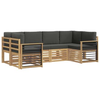 vidaXL Conjunto De Sof&aacute; Seccional 6 Pcs Blanco Y Antracita Vidaxl