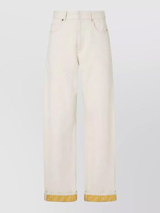 Fendi denim high-rise wide-leg straight jeans