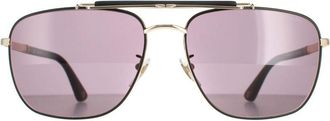 Police Aviator Mens Rose Gold Semi Matte Black Smoke SPLD43 Origins 44 Metal (archived) - One Size