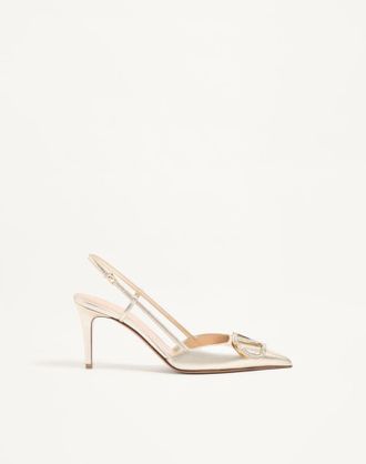 Valentino Garavani VLogo Glow Laminated Nappa Slingback Pump 80 Mm / 3.15 In. Wo