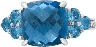 House of Brilliance Haus Of Brilliance 18K 6.59 Ct. Tw. Diamond & Topaz Cocktail Ring