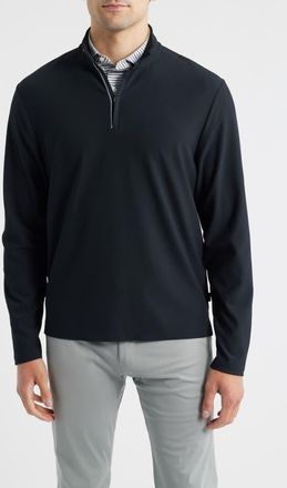 Johnnie-O Hoppin Rib Quarter Zip in Black at Nordstrom, Size Xx-Large