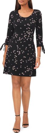 Chaus Floral Print Swing Dress in Black at Nordstrom, Size Medium
