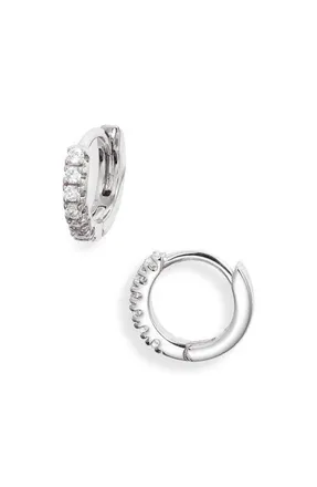 Nordstrom Demi Fine Cubic Zirconia Huggie Hoop Earrings in Sterling Silver Plated at Nordstrom