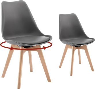 Woltu Woltu Juego De 2 Sillas De Comedor, Capacidad De Carga 120 Kg, Gris
