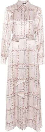 Kiton Mauve Zijden Maxi Jurk - Dames - Maxi kleedjes - Roze - XS - Satijn - Kleedjes