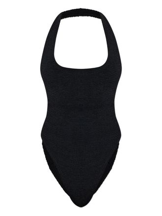 Bond-Eye Ava halter textured swimsuit - women - Recycled Nylon/Nylon/Lycra - One Size - Black