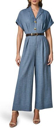 DKNY Belted Jumpsuit in Marina at Nordstrom, Size 12