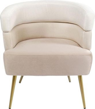 Kare Design Sillón de terciopelo crema y acero