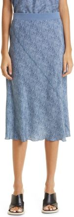ATM Anthony Thomas Melillo Bias Cut Silk Skirt in Naval Blue at Nordstrom, Size Small