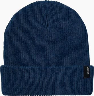 Brixton Mens Brixton Military Dark Denim Heist Beanie Hat - Blue - Size: ONE size