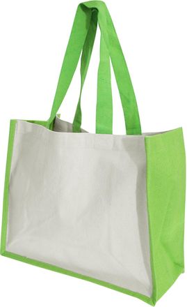 Westford Mill Printers Jute Cot Shopper Colour=Apple Green Size=O/S