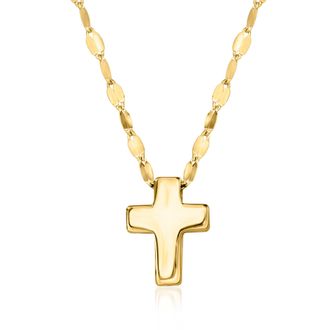 RS Pure by Ross-Simons Italian 14kt Yellow Gold Cross Lumachina-Chain Necklace