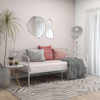 vidaXL Estructura De Sof&aacute; Cama Sin Colch&oacute;n Metal Blanco 90x200 Cm Vidaxl
