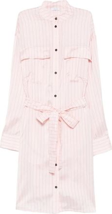 Ferragamo Gestreepte blousejurk met ceintuur - Roze