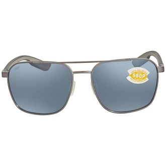 Costa Wader Grey Silver Mirror Polarized Polycarbonate Navigator Mens Sunglasses 6S4003 400318 58