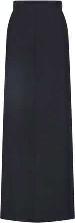 Maison Margiela Black Virgin Wool Split Maxi Skirt