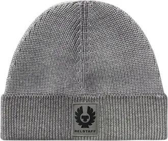 Belstaff Accessoires, Heren, Grijs, ONE Size, Wol, Garment Dye Aspect Beanie