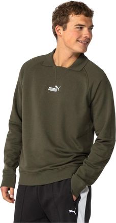 Puma Heren Sweatshirt met Ronde Hals en Logo (Khaki)