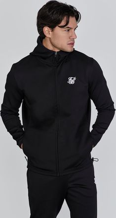 Siksilk Mens Black Full Zip Hoodie M