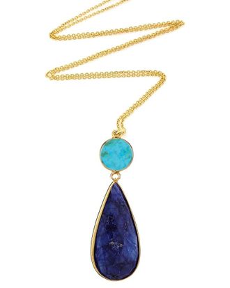 Liv Oliver 18K 40.00 Ct. Tw. Sapphire & Turquoise Necklace