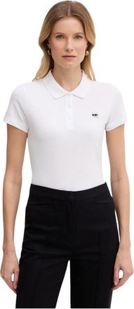 Karl Lagerfeld Ikon Polo - Dames - Polos - Wit - S - Katoen - Tops