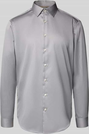 Jake*s Slim Fit Business-Hemd mit Kentkragen in Silber, Größe 37/38