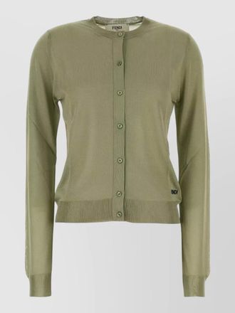 Fendi stretch viscose blend cardigan ribbed trims
