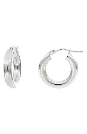Bony Levy Essentials 14K Gold Smooth Hoop Earrings in White Gold at Nordstrom