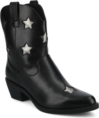 Journee Collection Womens Underwood Medium and Wide Width Western Star Detail Ankle Booties