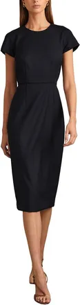 Reiss Serena Tailored Cap Sleeve Wool-Blend Dress