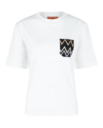 Missoni Cotton T-Shirt With Zig Zag Lam&eacute; Pocket