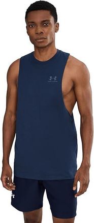 Under Armour Logo Cutoff Tank Top Mens T Shirt Academy/Downpour Gray : 3XL, Polyester