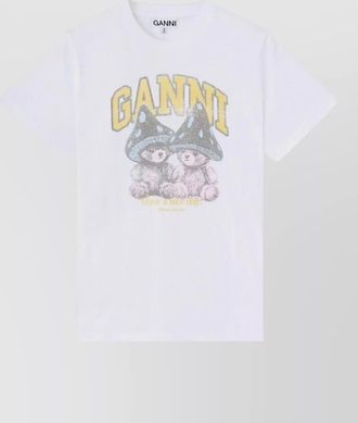 Ganni cotton printed t-shirt