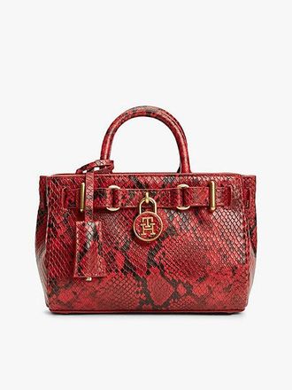 Tommy Hilfiger The American Icon Snake Print Leather Tote Bag