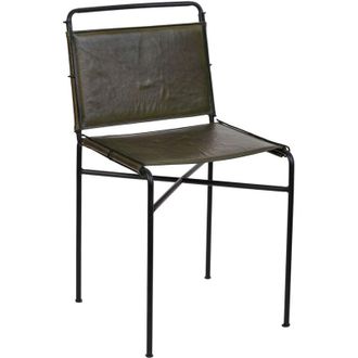 Wanderlust Deco Wanderlust Deco - Silla De Metal Y Cuero Marr&oacute;n 48x46x89