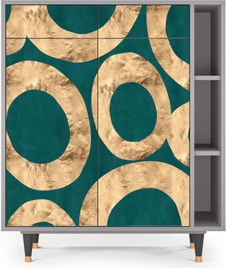 StoryZ Aparador azul-verde 2 cajones y 2 puertas L 94 cm