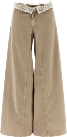 Pinko Winona Wide Leg Jeans - Dames - Loose Fit Jeans - Beige - W30 - Katoen - Jeans