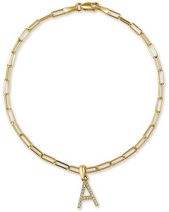 Sabrina Designs 14K 0.08 Ct. Tw. Diamond Initial Bracelet (A-Z)