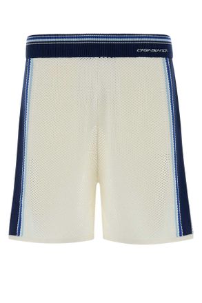 Casablanca White Mesh Bermuda Shorts