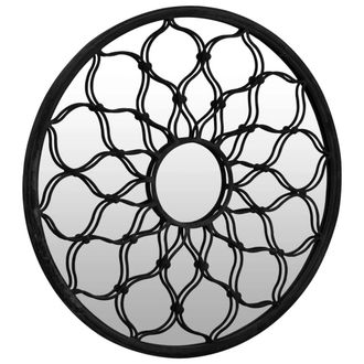 Berkfield Home Decorative Garden Mirror Black 60x3 cm Iron Round for Outdoor Use