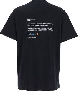 Coperni Womens Black T-Shirt With Front Logo And Back Print Organic Cotton T-Shirts & Jerseys