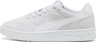 Puma Womens Court Lally Suede Trainers, Silver Mist Puma White, 3.5 UK