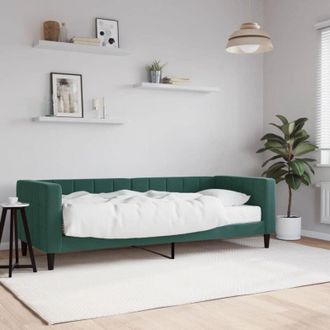 vidaXL Vidaxl - Furniture Limited - Sof&aacute; Cama Con Colch&oacute;n Terciopelo Verde Oscuro