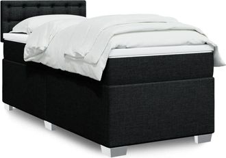vidaXL Cama Box Spring Con Colch&oacute;n Tela Negro 100x200 Cm Vidaxl